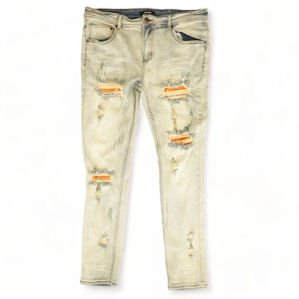 Kindred Premium Denim Jeans Mens 36 X 32 Button Skinny Fit KNRD